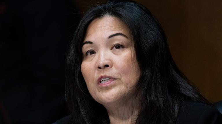FILE - Julie Su, of Calif., speaks during a hearing of the Senate Health, Education, Labor and Pensions Committee for her to be Deputy Secretary of Labor, on Capitol Hill, March 16, 2021, in Washington. (AP Photo / Alex Brandon, File)