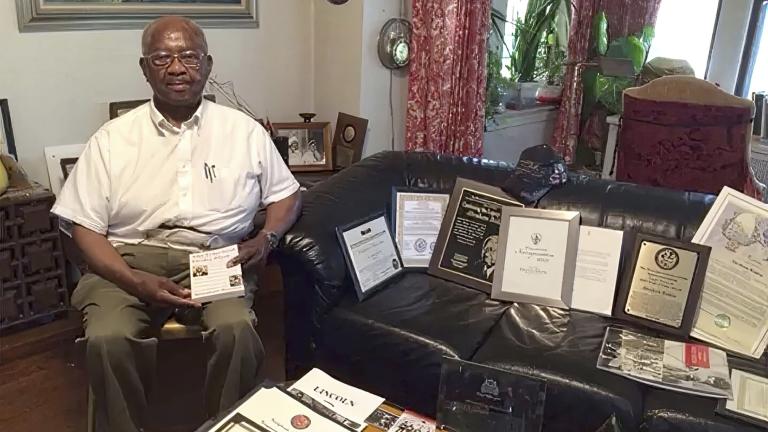 This 2016 photo shows Abraham Bolden at his South Side home in Chicago. (Mary Mitchell / Chicago Sun-Times via AP)