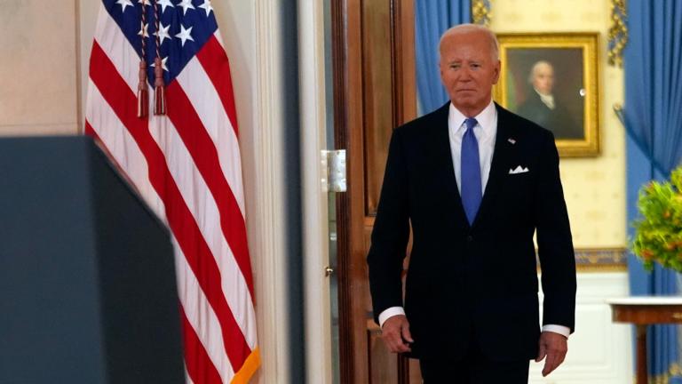 President Joe Biden arrives to speak in the Cross Hall of the White House Monday, July 1, 2024, in Washington. (AP Photo / Jacquelyn Martin)