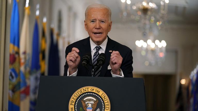 President Joe Biden speaks about the COVID-19 pandemic during a prime-time address from the East Room of the White House, Thursday, March 11, 2021, in Washington. (AP Photo / Andrew Harnik)