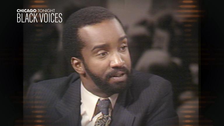 Bill Campbell appears on “The Week in Review” with Joel Weisman in 1981. (WTTW News)