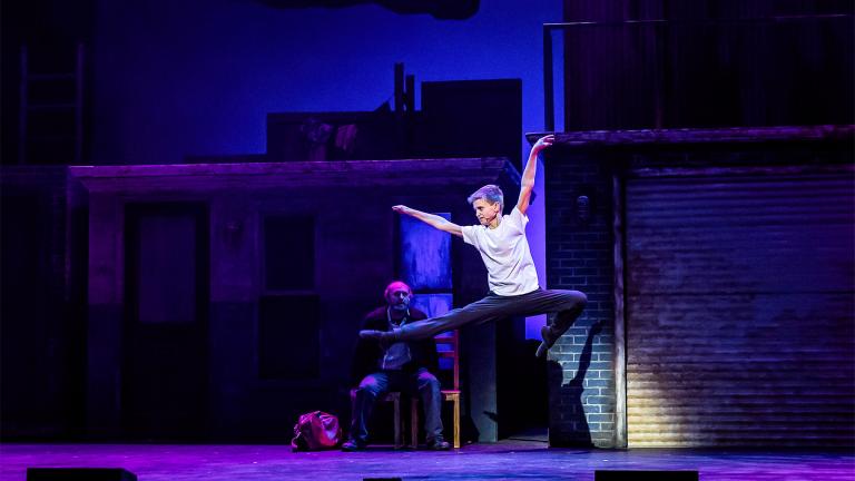  Jake Siswick, the show’s 13-year-old star - and an actor-dancer of impressive skill and a remarkably natural stage presence - was able to grab the audience’s heart from start to finish. (Credit: Brett Beiner)