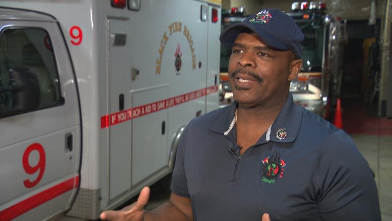 Quention Curtis of the Black Fire Brigade (WTTW News)