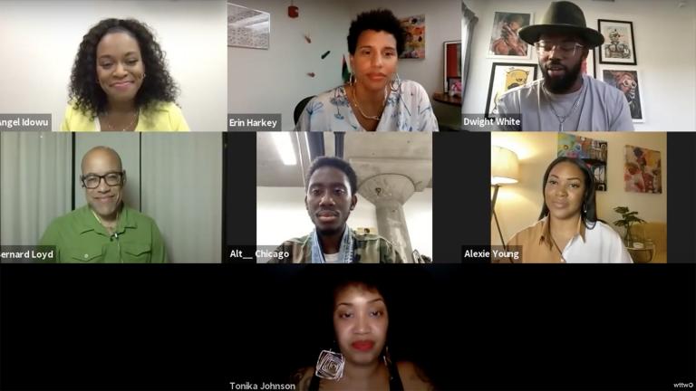 A screenshot from the “Black Voices” community conversation on Monday, July 26, 2021. (WTTW News)