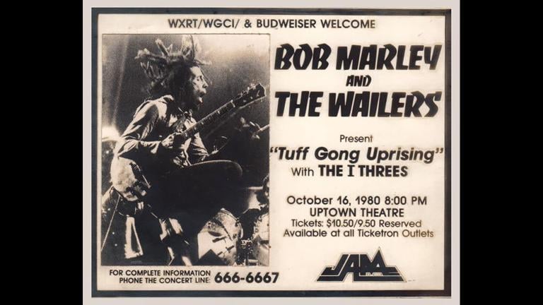 A 1980 ad promotes a concert at the Uptown Theatre with Bob Marley and The Whalers. (Jam Productions)