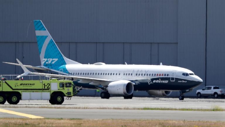 In this Monday, June 29, 2020, file photo, A Boeing 737 MAX jet taxis after landing at Boeing Field following a test flight in Seattle. (AP Photo / Elaine Thompson)
