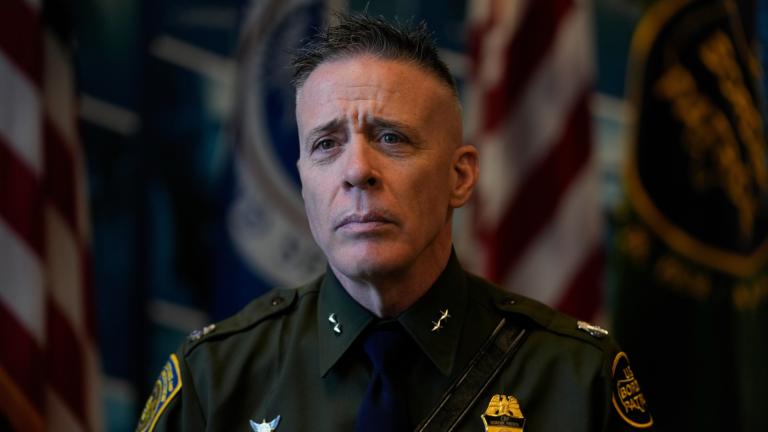 Senior U.S. Border Patrol official Greg Bovino speaks to Associated Press reporters during an interview Monday, Nov. 3, 2025, in Rosemont, Ill. (AP Photo / Erin Hooley)