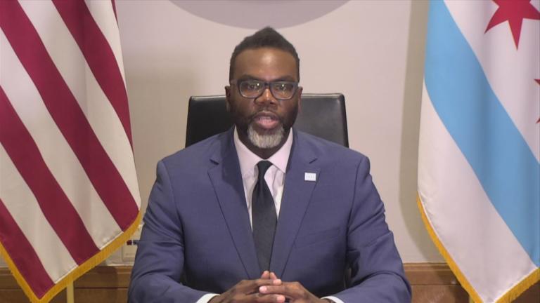 Chicago Mayor Brandon Johnson appears on “Chicago Tonight” on Thursday, Aug. 24, 2023. (WTTW News)