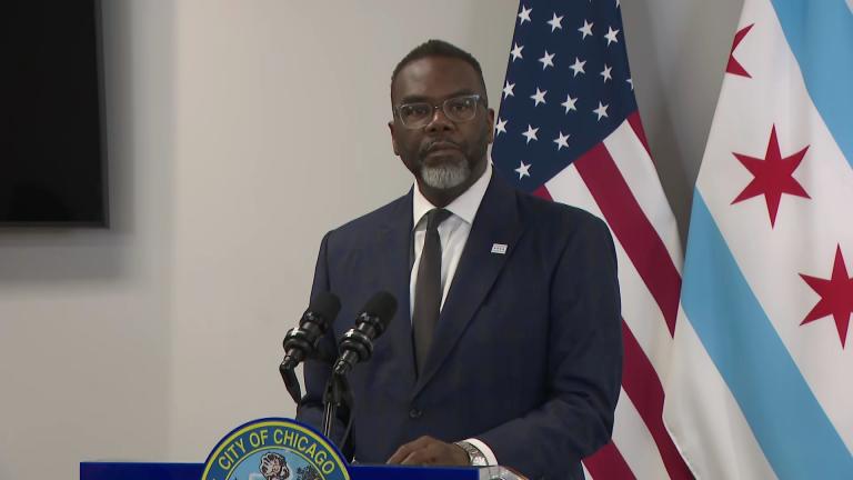 Mayor Brandon Johnson is pictured during a news conference on Dec. 8, 2025. (WTTW News)