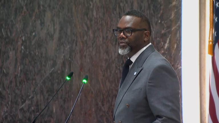 Mayor Brandon Johnson delivers his budget address on Oct. 30, 2024. (WTTW News)