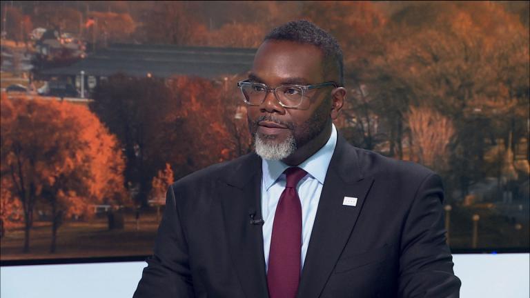 Mayor Brandon Johnson appears on “Chicago Tonight” on Oct. 6, 2025. (WTTW News)