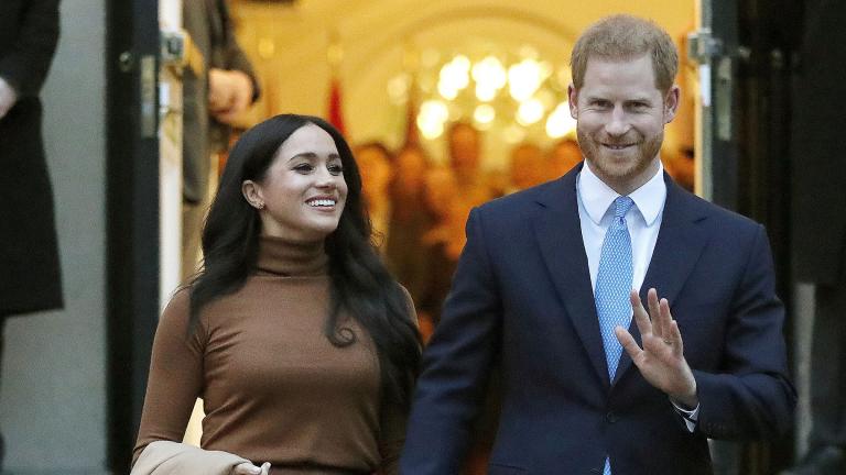 Prince Harry and Meghan, the Duke and Duchess of Sussex, leave after visiting Canada House on Jan. 7, 2020, in London. (AP Photo / Frank Augstein, File)