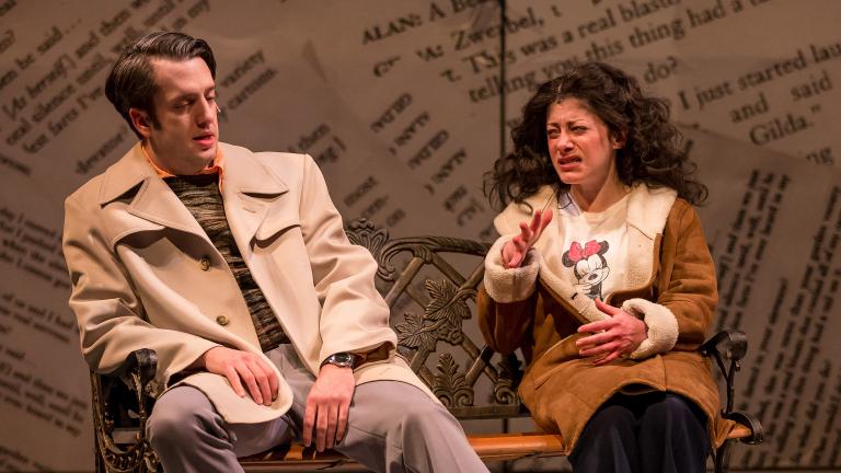 Jackson Evans as Alan Zweibel and Dana Tretta as Gilda Radner in “Bunny Bunny” (Photo: Brett A. Beiner)