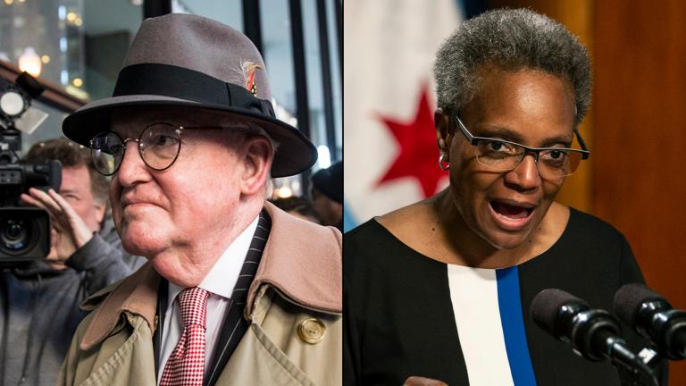 Ald. Ed Burke walks into the Dirksen Federal Courthouse on Jan. 3, 2019. Mayor Lori Lightfoot holds a press conference May 31, 2019 at City Hall to address the federal indictment filed against Burke and demand he resign immediately. (Ashlee Rezin / Chicago Sun-Times via AP)