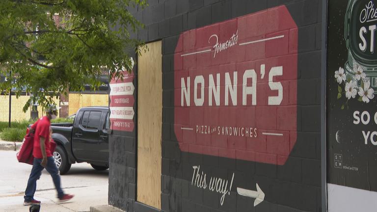 Nonna’s pizza and sandwich shop on Randolph Street in Chicago’s West Loop. (WTTW News) Nonna’s pizza and sandwich shop on Randolph Street in Chicago’s West Loop. (WTTW News)