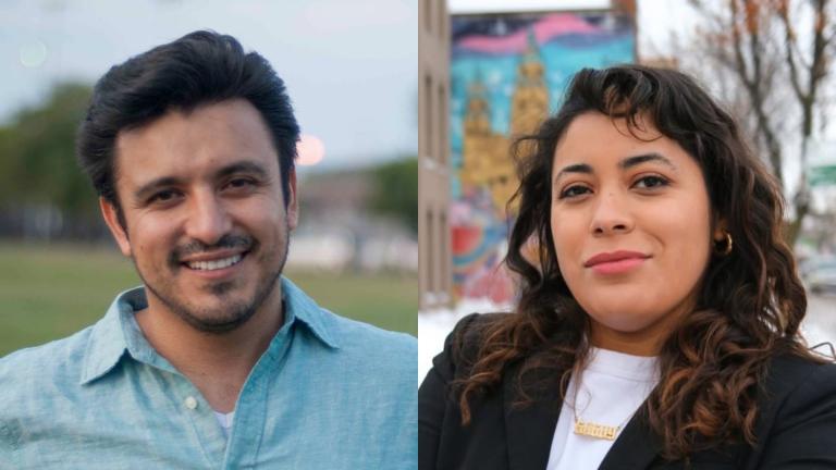 Ald. Byron Sigcho-Lopez, left, and Mayra Macías. (Provided)