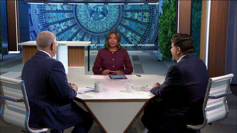 Brandis Friedman hosts a WTTW News forum for gubernatorial candidates on Oct. 13, 2026. (WTTW News)