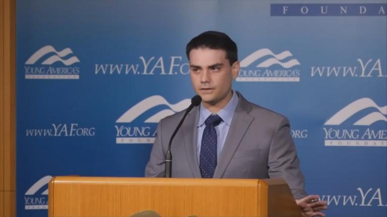 Ben Shapiro speaks at a Young America's Foundation event.