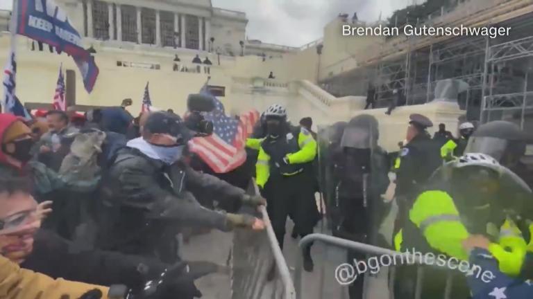Protesters storm the U.S. Capitol on Wednesday, Jan. 6, 2021. (WTTW News via CNN)