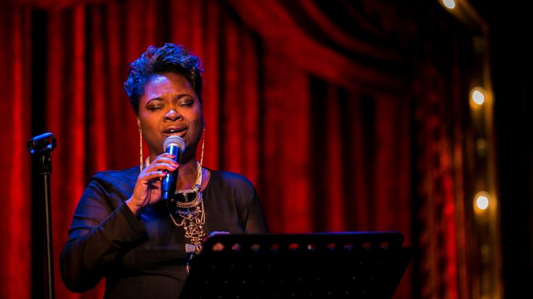 Donica Lynn performs at the Chicago Actors’ Call to Action’s May event. (Ingrid Bonne)