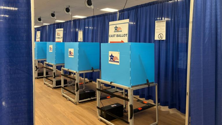Chicago Board of Elections Supersite, 137 S. State, in downtown on March 2, 2026. (Eunice Alpasan / WTTW News)