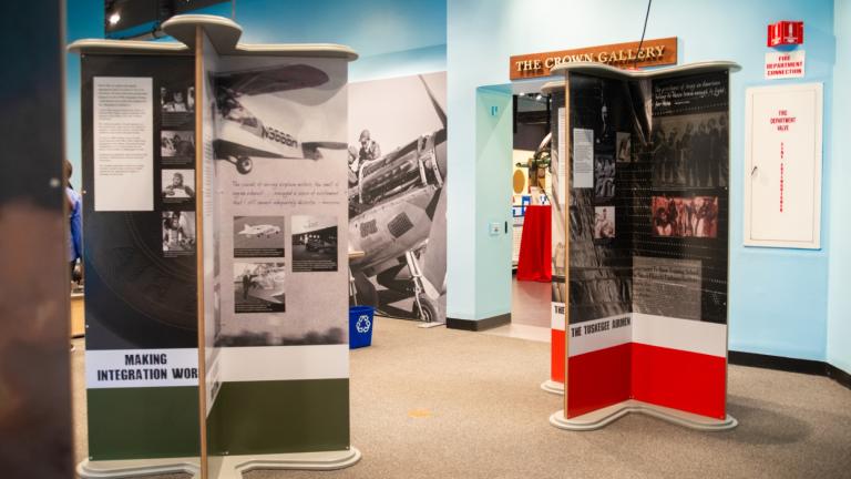 The Chicago Children’s Museum is now hosting the “Aim High: Soaring With the Tuskegee Airmen” exhibit. (Gracie Hammond)