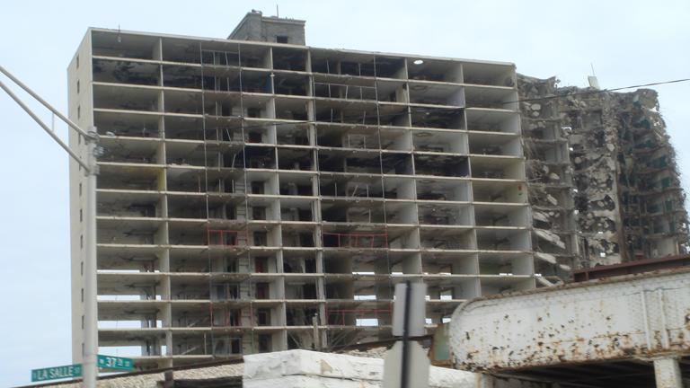 Demolition of one of the Robert Taylor Homes. (Daniel X. O'Neil / Flickr)