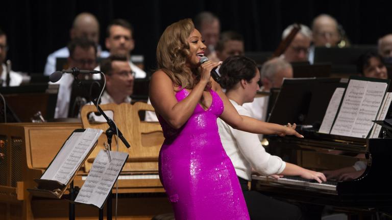 Sheléa performs at “Unboxing Bernstein: A Live Revue” at the Ravinia Festival on Saturday, Aug. 7, 2021. (Courtesy of the Ravinia Festival)