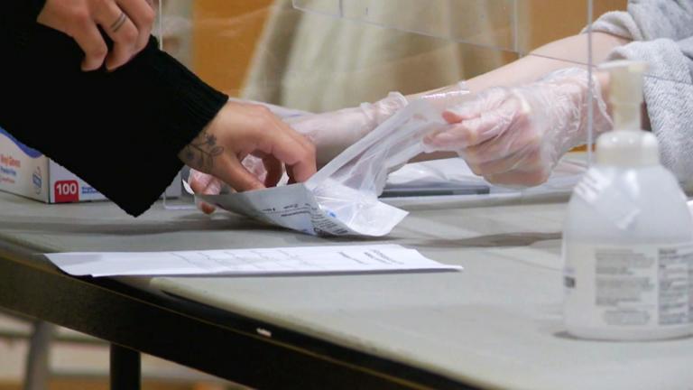 File photo of a person getting a COVID-19 test. (WTTW News)