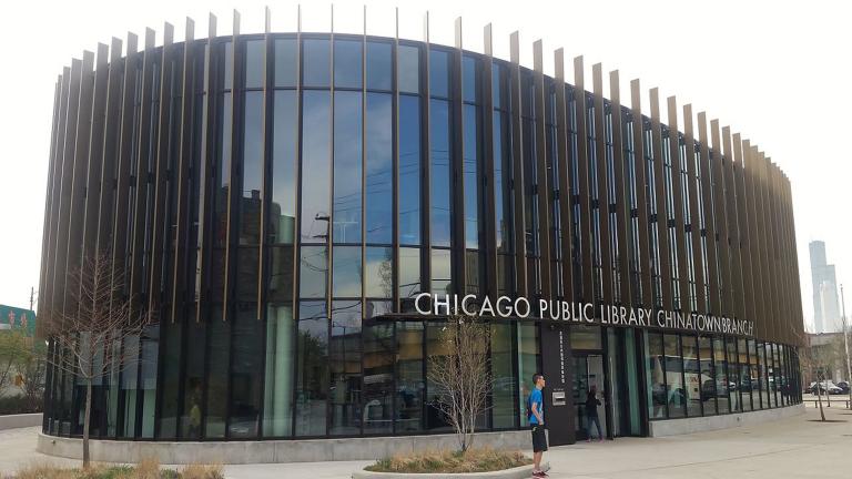 The Chicago Public Library’s revamped Chinatown branch opened last year with a feng shui-influenced interior design and expansive views of the city. A design competition for three new CPL branches kicks off next year. (Steven Kevil / Wikimedia Commons)