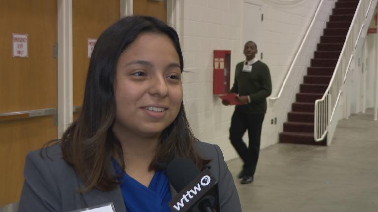 Emely Gramajo, a senior at Solorio Academy High School. (WTTW News)