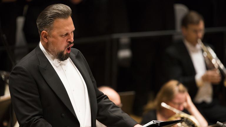 Russian Bass Alexey Tikhomirov makes his CSO debut in Shostakovich’s Symphony No. 13 (“Babi Yar”) with the Orchestra and Men of the Chicago Symphony Chorus led by Zell Music Director Riccardo Muti. (Photo credit: Todd Rosenberg) Russian Bass Alexey Tikhomirov makes his CSO debut in Shostakovich’s Symphony No. 13 (“Babi Yar”) with the Orchestra and Men of the Chicago Symphony Chorus led by Zell Music Director Riccardo Muti. (Photo credit: Todd Rosenberg)