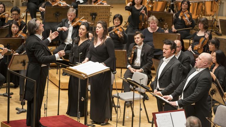 Soprano Vittoria Yeo, mezzo-soprano Daniela Barcellona, tenor Piotr Beczala and bass Dmitry Belosselskiy are soloists in Verdi’s Requiem with the Chicago Symphony Orchestra and Chorus led by Zell Music Director Riccardo Muti. (© Todd Rosenberg) Soprano Vittoria Yeo, mezzo-soprano Daniela Barcellona, tenor Piotr Beczala and bass Dmitry Belosselskiy are soloists in Verdi’s Requiem with the Chicago Symphony Orchestra and Chorus led by Zell Music Director Riccardo Muti. (© Todd Rosenberg)