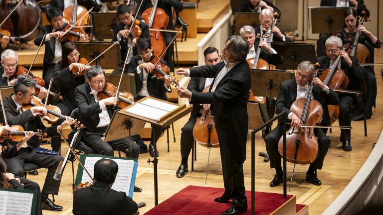 Music Director Riccardo Muti leads the musicians of the Chicago Symphony Orchestra in the Orchestra’s first performance of Pulitzer Prize-winning American composer William Schuman’s “Symphony No. 9” (Le fosse Ardeatine) in a year that marks the 75th anniversary of this World War II tragedy in Italy. (Photo Credit: Todd Rosenberg)