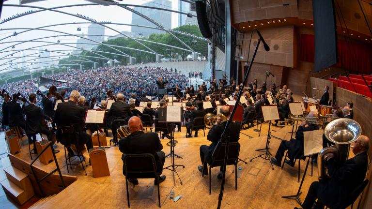 Music director Riccardo Muti leads the Chicago Symphony Orchestra in a program including music by Florence Price and Tchaikovsky’s Fifth Symphony at the free Concert for Chicago in Millennium Park. (Todd Rosenberg)