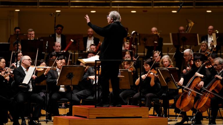 Conductor Michael Tilson Thomas leads the Chicago Symphony Orchestra in a performance of Schoenberg’s orchestration of Brahms’ “Piano Quartet No. 1.” (Nuccio DiNuzzo Photography)