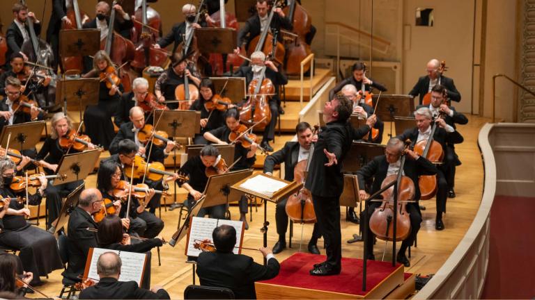 Guest conductor Jakub Hrůša leads the Chicago Symphony Orchestra in a performance of Mahler’s Symphony No. 9. (Todd Rosenberg)