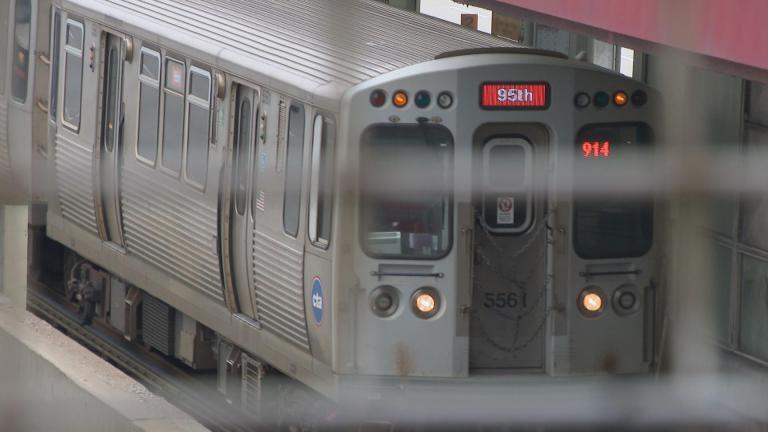 This file photo shows a southbound CTA Red Line train in Chicago. (WTTW News)