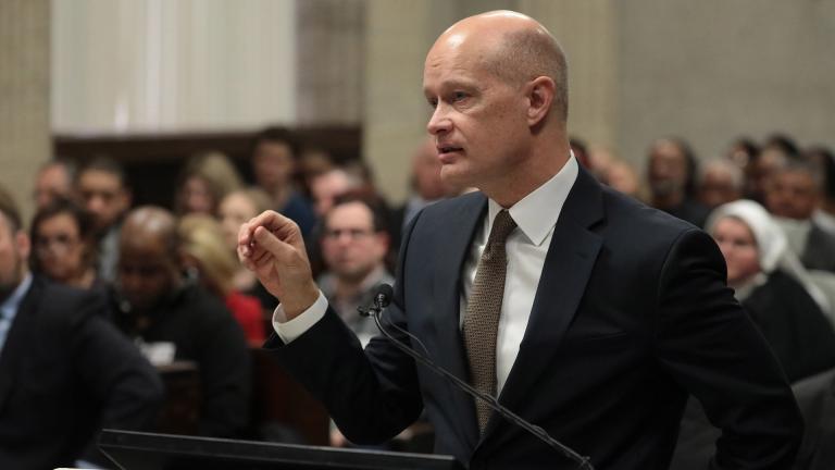 Prosecutor Joe McMahon at the sentencing hearing of former Chicago police Officer Jason Van Dyke at the Leighton Criminal Court Building on Friday, Jan. 18, 2019 in Chicago. (Antonio Perez / Chicago Tribune / Pool)