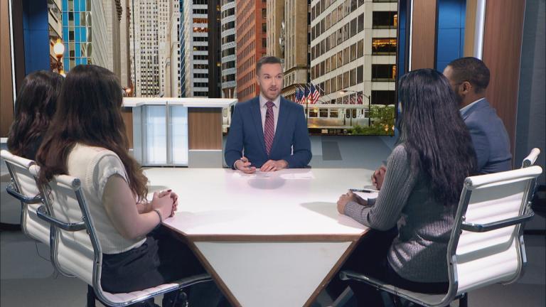 Nick Blumberg and guests on "Week in Review" on April 4, 2025. (WTTW News)