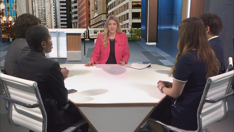 Amanda Vinicky and the "Week in Review" roundtable. (WTTW News)
