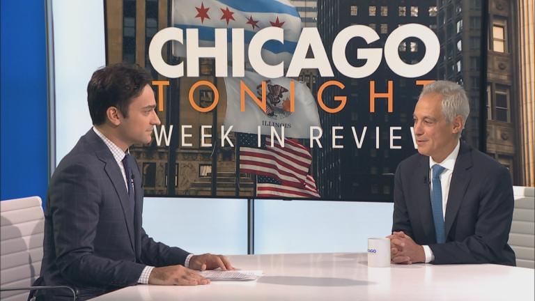 Former Chicago Mayor Rahm Emanuel (right) appears on “Week in Review” on Nov. 24, 2023. (WTTW News)