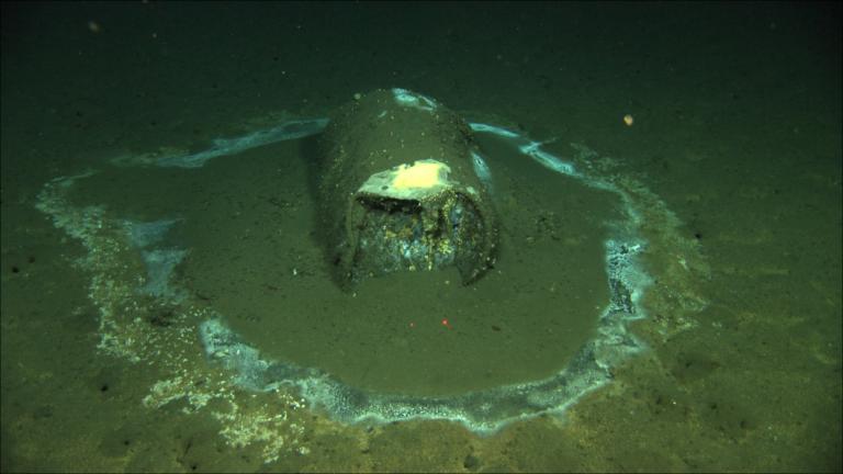 In this 2011 image provided by the University of California Santa Barbara, a barrel sits on the seafloor near the coast of Catalina Island, Calif. (David Valentine / UC Santa Barbara / RV Jason via AP) In this 2011 image provided by the University of California Santa Barbara, a barrel sits on the seafloor near the coast of Catalina Island, Calif. (David Valentine / UC Santa Barbara / RV Jason via AP)