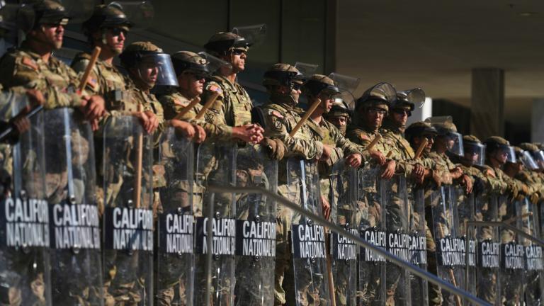 California National Guard are positioned at the Federal Building, June 10, 2025, in downtown Los Angeles. (AP Photo / Eric Thayer, File)