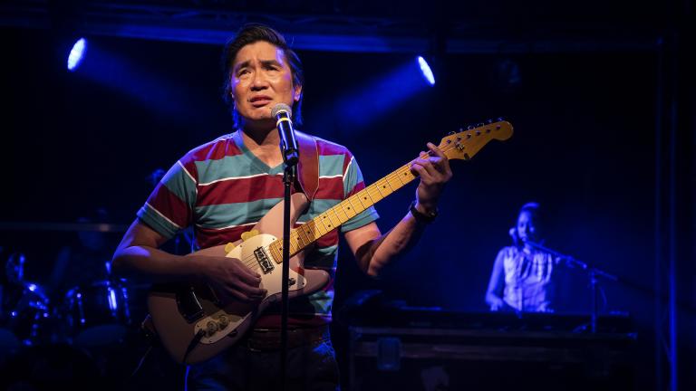 Greg Watanabe in the play “Cambodian Rock Band.” (Photo by Liz Lauren)