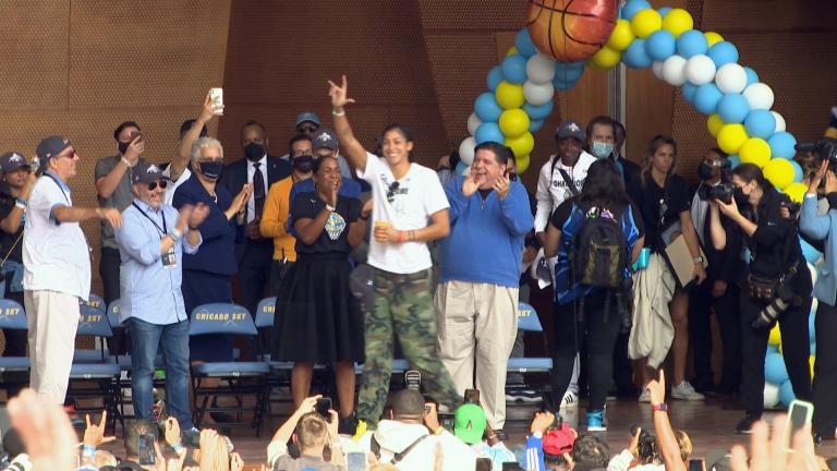  A key part of the Chicago Sky’s championship success was Candace Parker. She came back to her hometown and led the Sky to the top. (Courtesy WNBA).