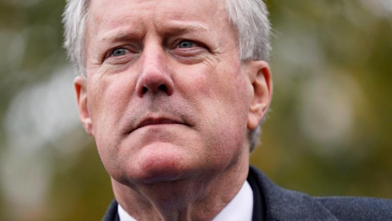 White House chief of staff Mark Meadows speaks with reporters outside the White House, Oct. 26, 2020, in Washington. (AP Photo / Patrick Semansky, File)
