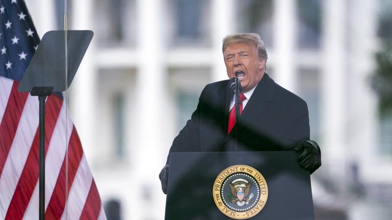 President Donald Trump speaks during a rally protesting the electoral college certification of Joe Biden as President in Washington on Jan. 6, 2021. (AP Photo / Evan Vucci, File) 