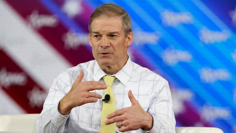 Rep. Jim Jordan, R-Ohio, takes part in a discussion at the Conservative Political Action Conference (CPAC) Feb. 26, 2022, in Orlando, Fla. (AP Photo / John Raoux, File)