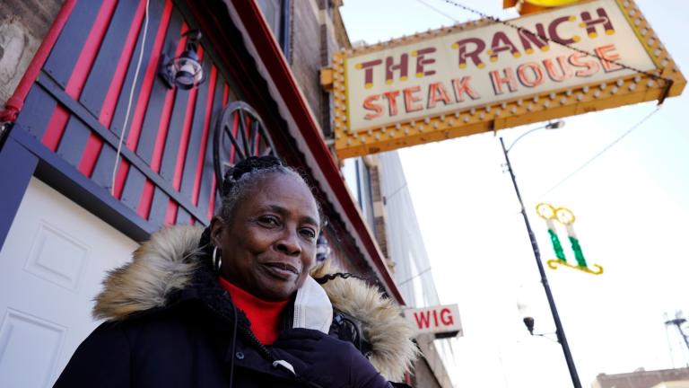 Judy Ware poses for a photo outside of her restaurant in Chicago, Thursday, Jan. 20, 2022. Judy Ware is preparing to resume table service at the Ranch after struggling through the coronavirus pandemic. (AP Photo / Nam Y. Huh)
